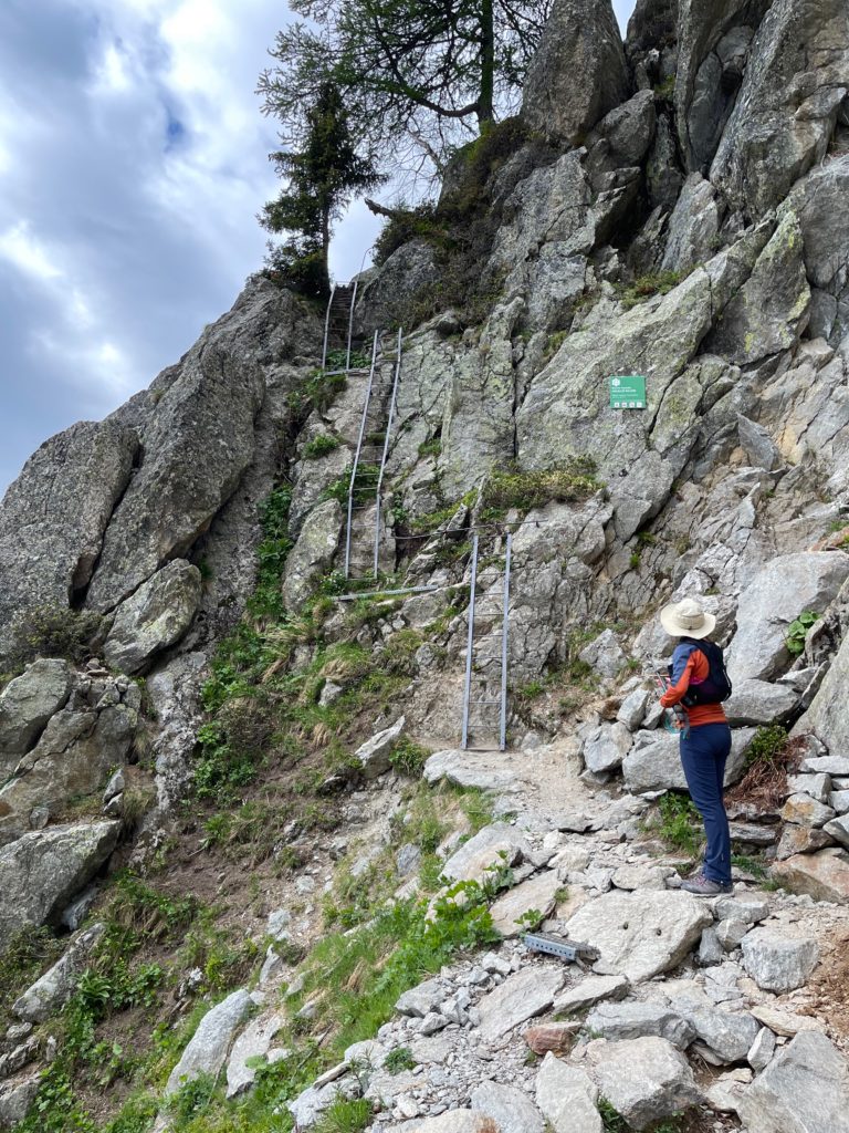 The metal ladders after Aiguillette d'Argentiere