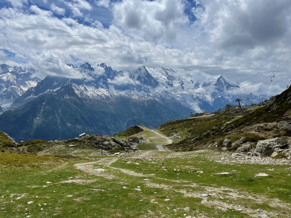 View towards the Mont Blanc range from the Flegere ski area